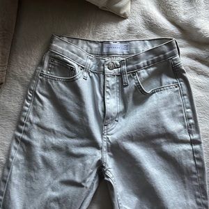 TopShop Metallic Silver 7/8 Length High Rise High Waisted Jeans Size Women’s 26